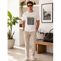 Erkek Beyaz O Yaka Basic T-Shirt 